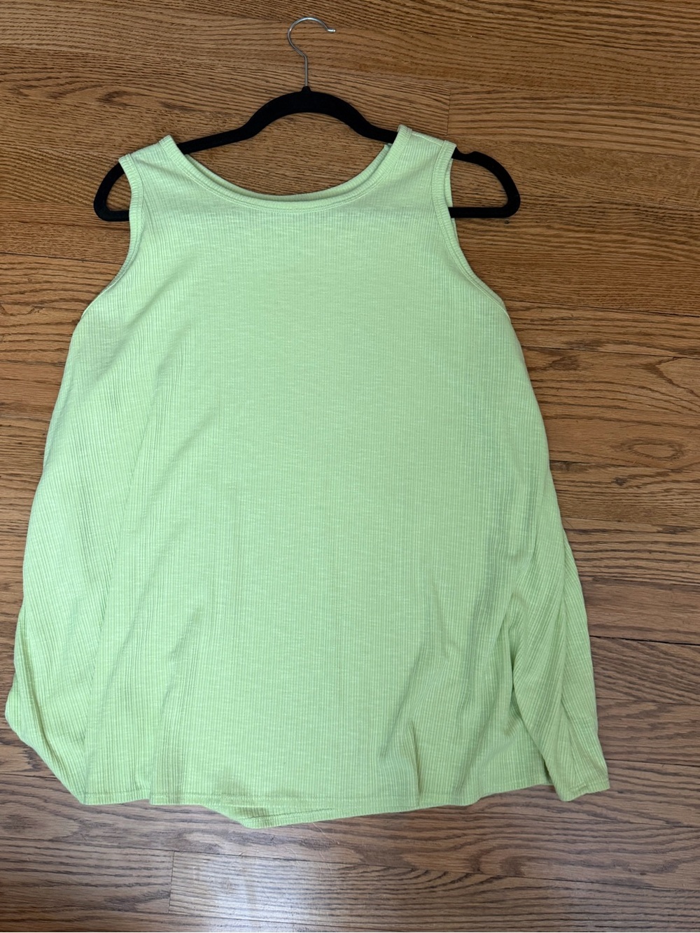 Old Navy Luxe 2X Light Green Ribbed Sleeveless Swing Tank Top